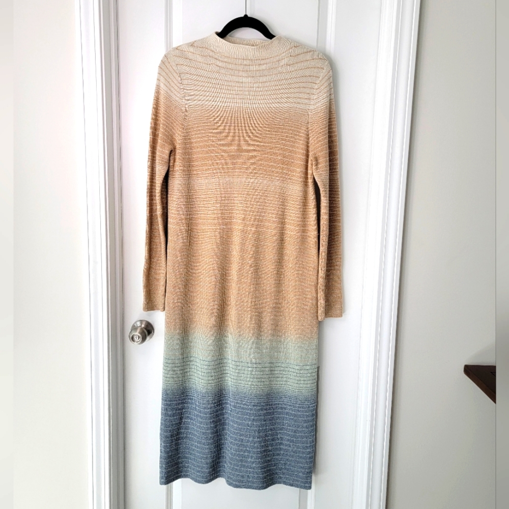 NWOT Ann Taylor Ombre Mock Neck Midi Dress. L.